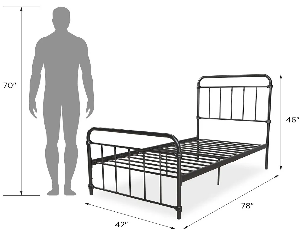 Wasco Metal Bed Frame - Black