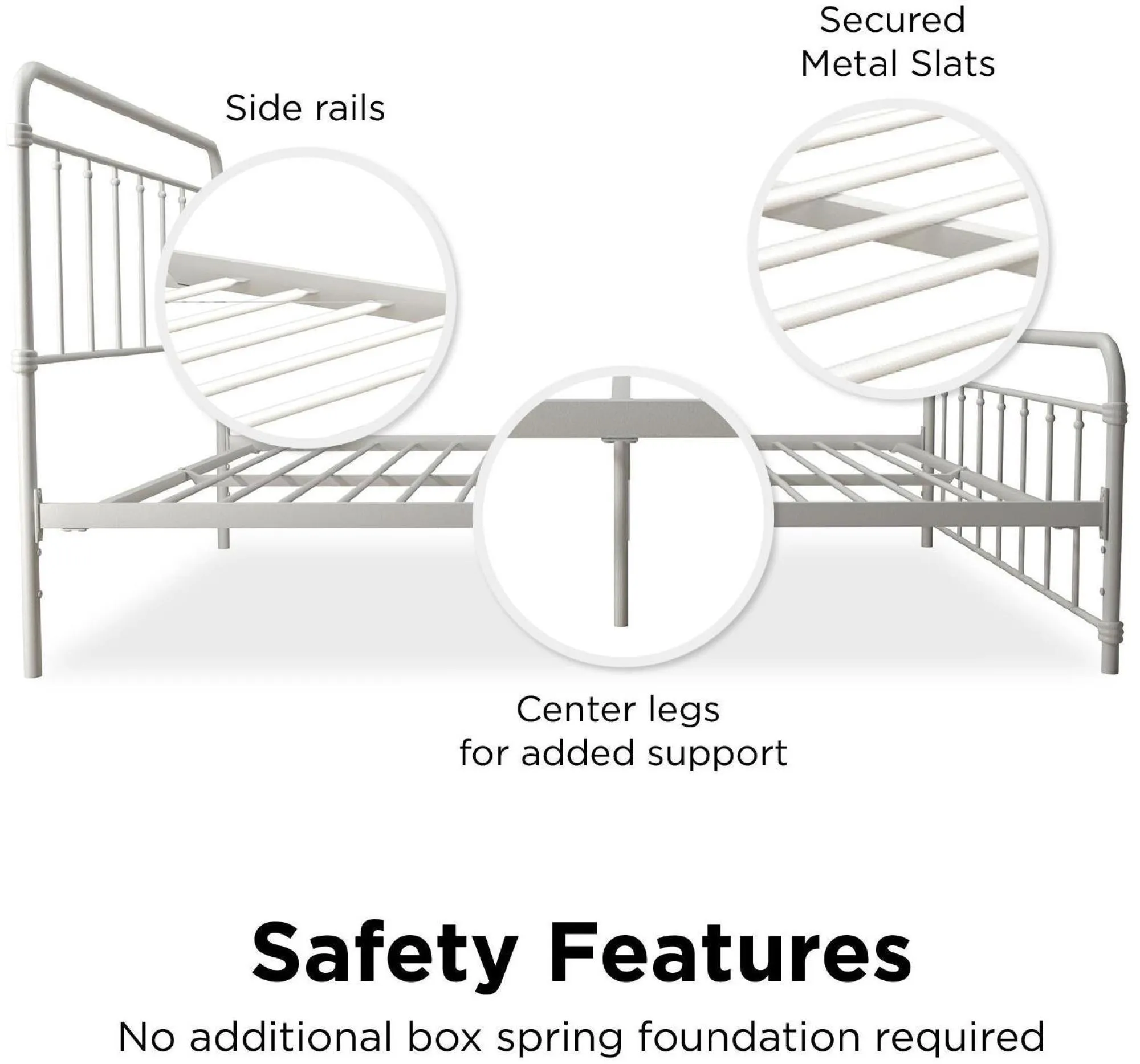 Wasco Metal Bed Frame - White