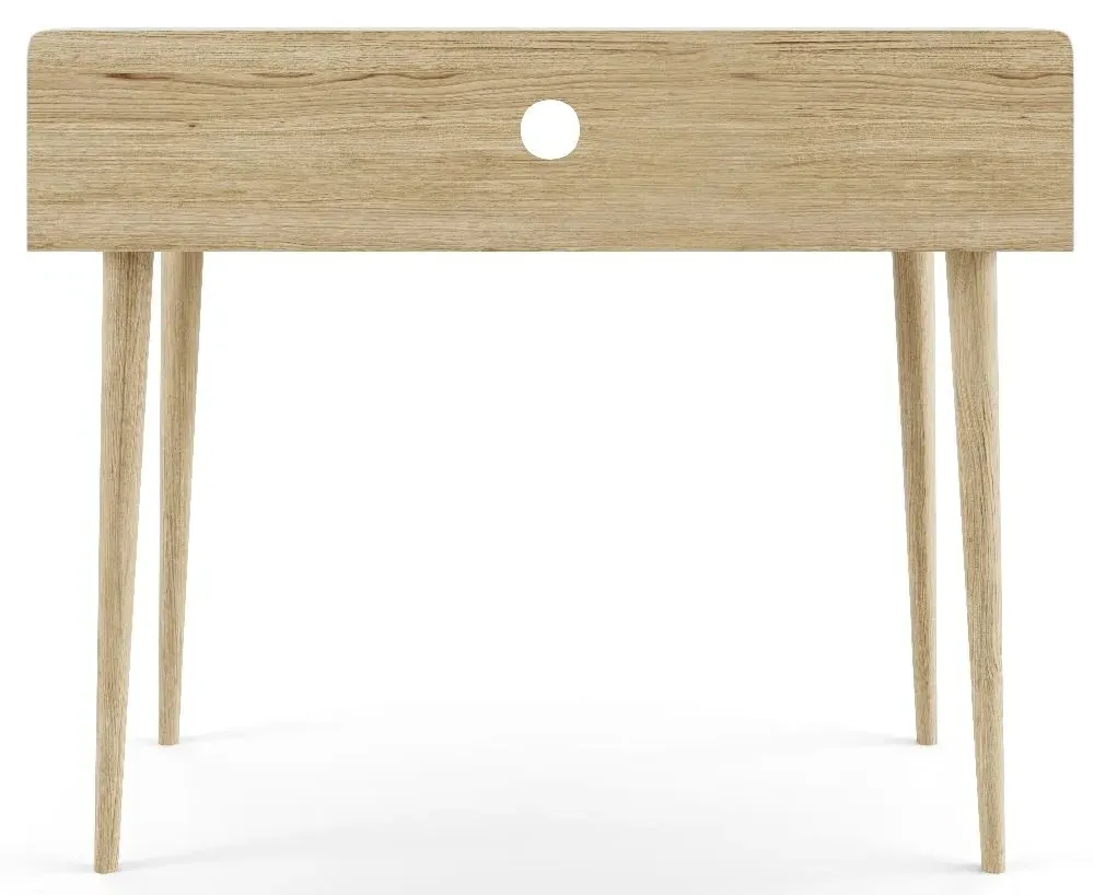 Yeovil Writing Desk - White, Light Oak
