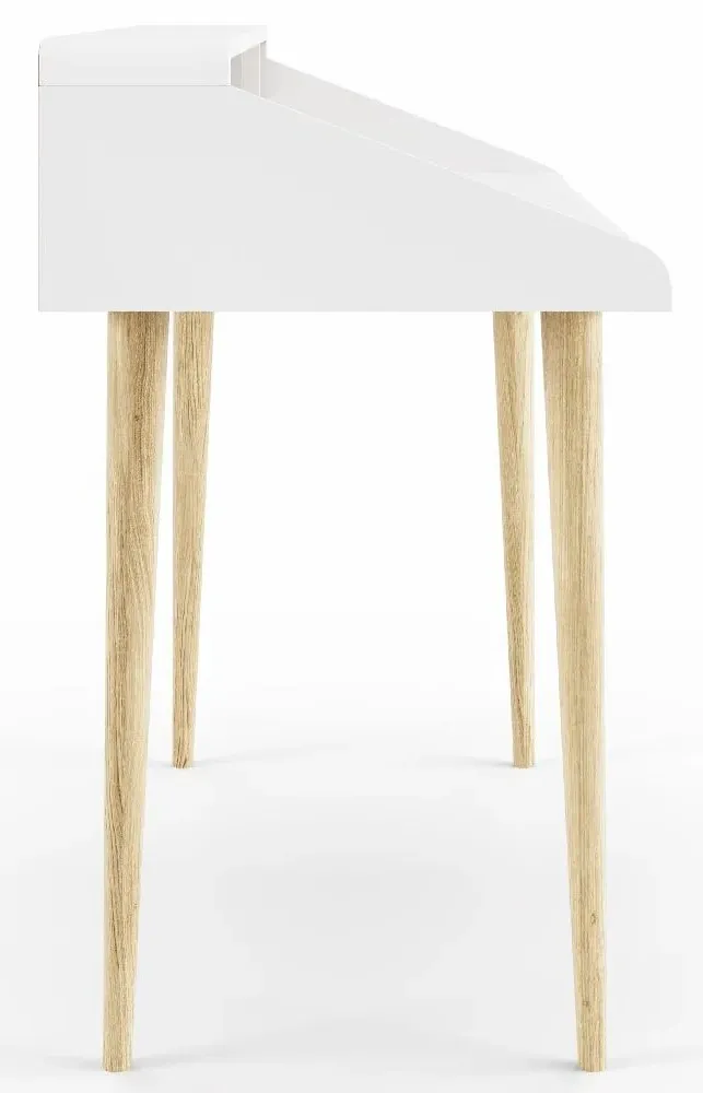 Yeovil Writing Desk - White, Light Oak