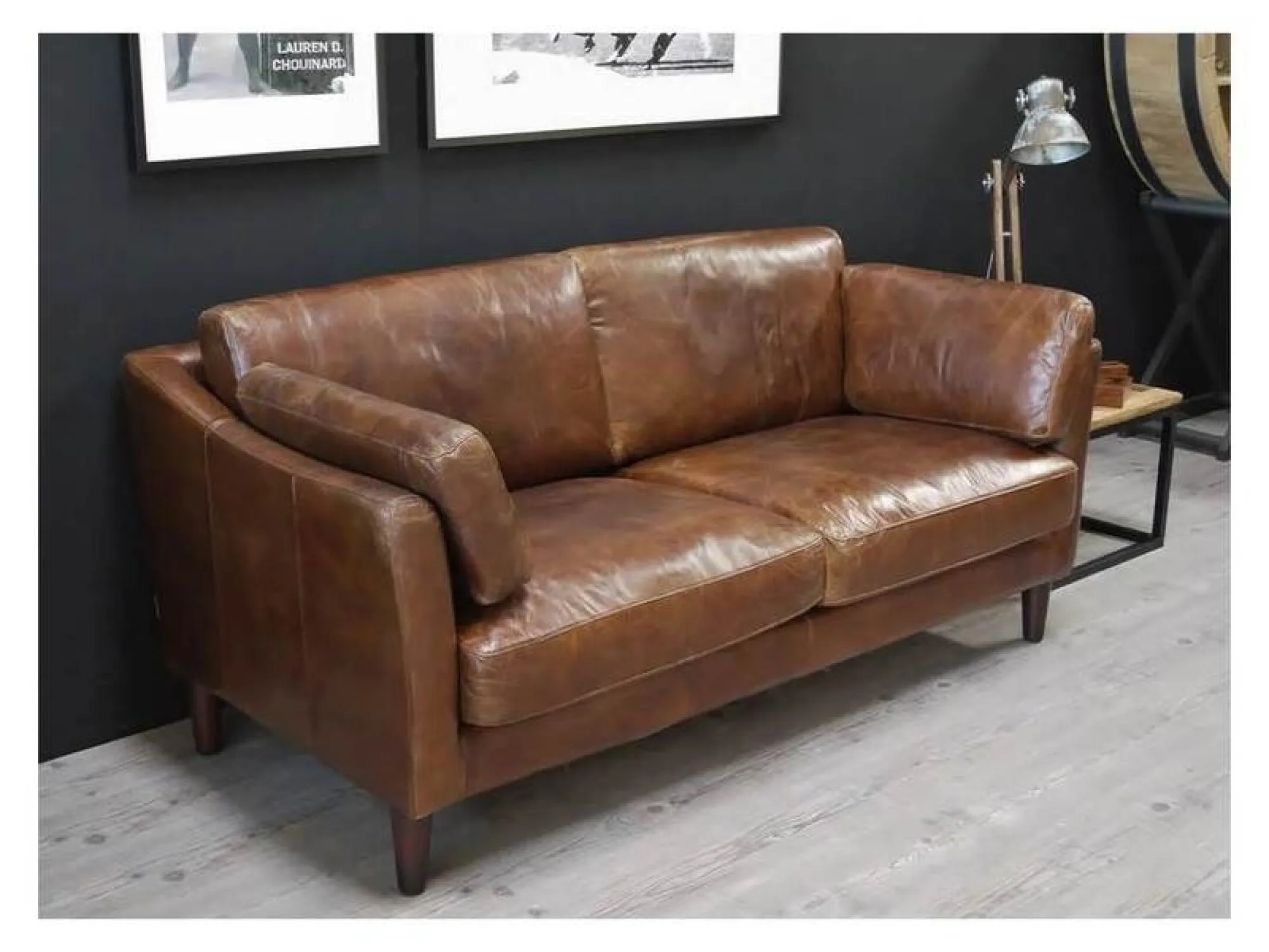 Adina 3-Seater Sofa - Brown, Leather