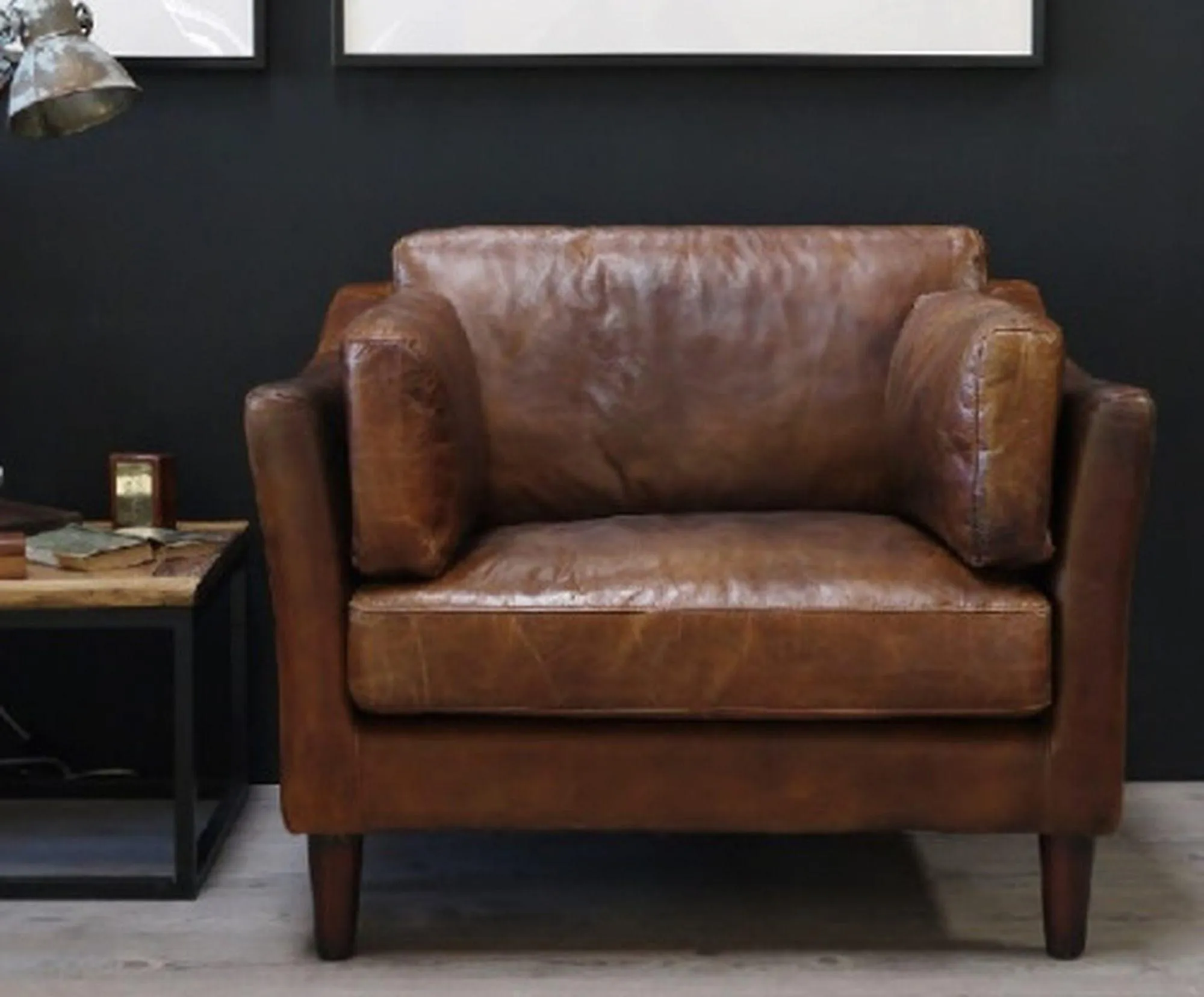 Adina Armchair - Brown, Leather