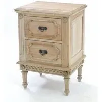 Alhambra 2 Drawer Bedside Cabinet - Rustic, Mahogany