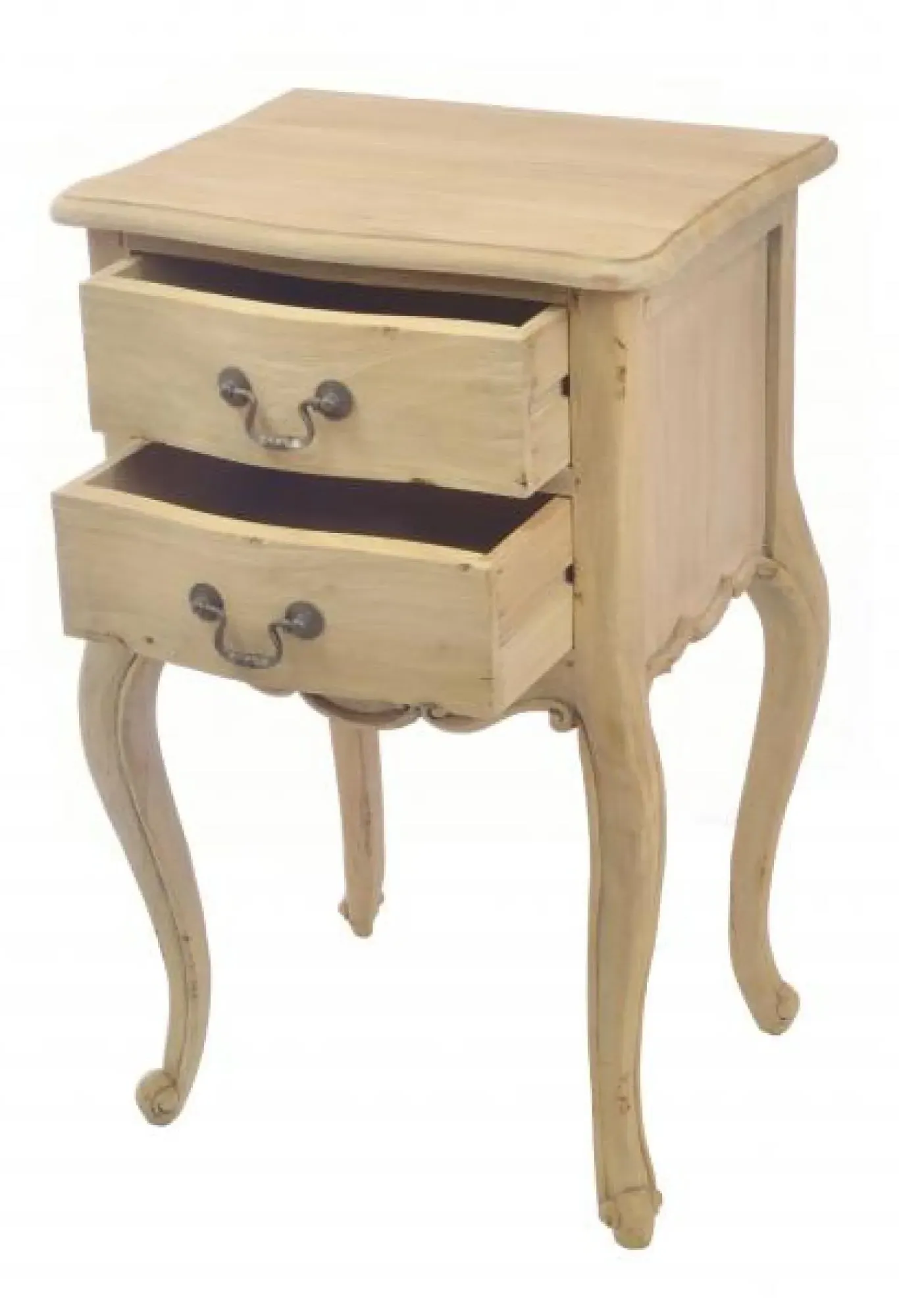 Alhambra 2 Drawer Side Table - Rustic, Mahogany