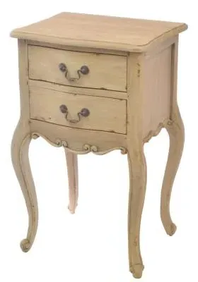 Alhambra 2 Drawer Side Table - Rustic, Mahogany
