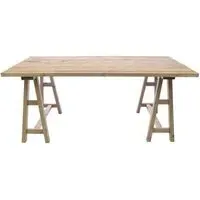 Alhambra 6-Seater Dining Table - Rustic, Mahogany