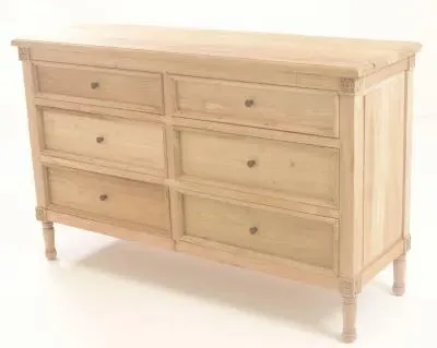 Alhambra French Style 6 Drawer Chest - Rustic, Mahogany