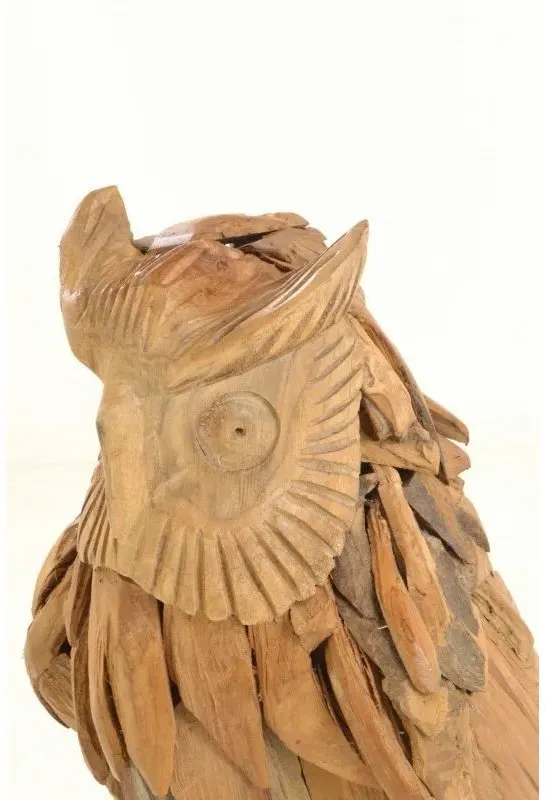 Large Owl on Stand - Brown