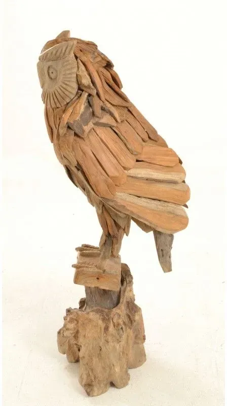 Large Owl on Stand - Brown