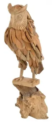 Large Owl on Stand - Brown image