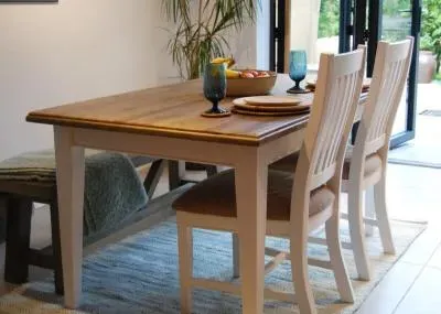 Lulworth 6-Seater Dining Table - White, Reclaimed Pine image