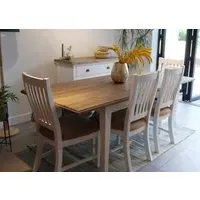 Lulworth Extending Dining Table - White, Reclaimed Pine