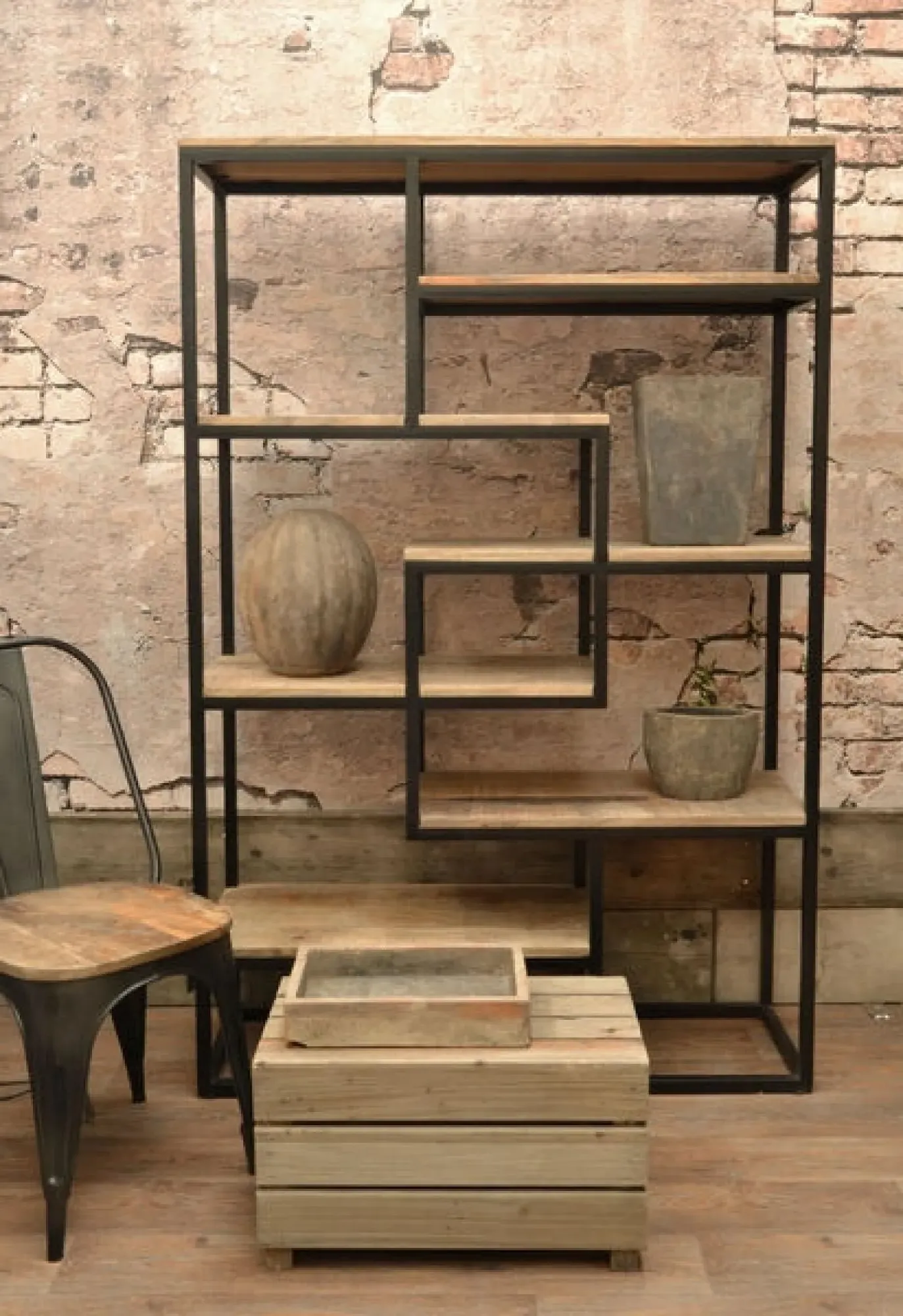 Old Empire Large Open Bookcase - Mango Wood