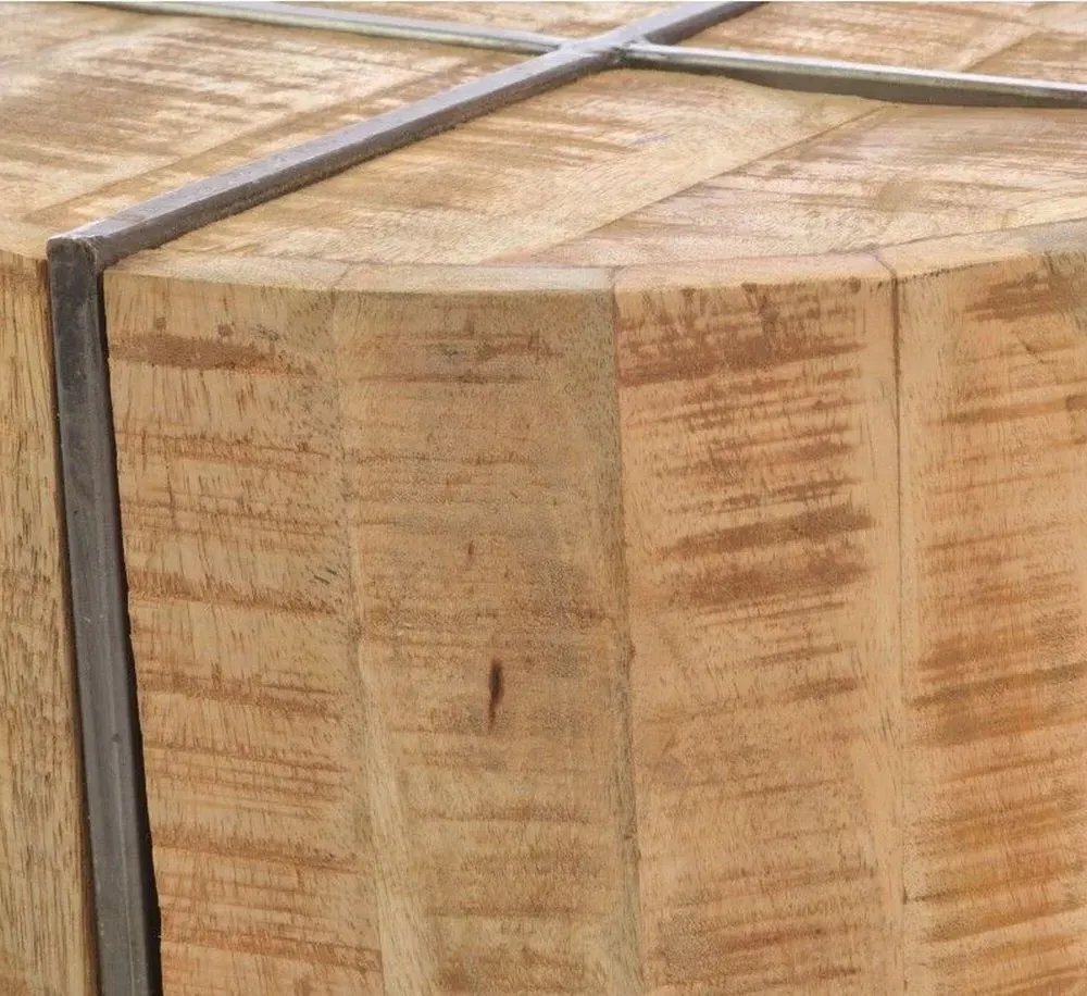 Old Empire Round Lamp Table - Brown, Mango Wood