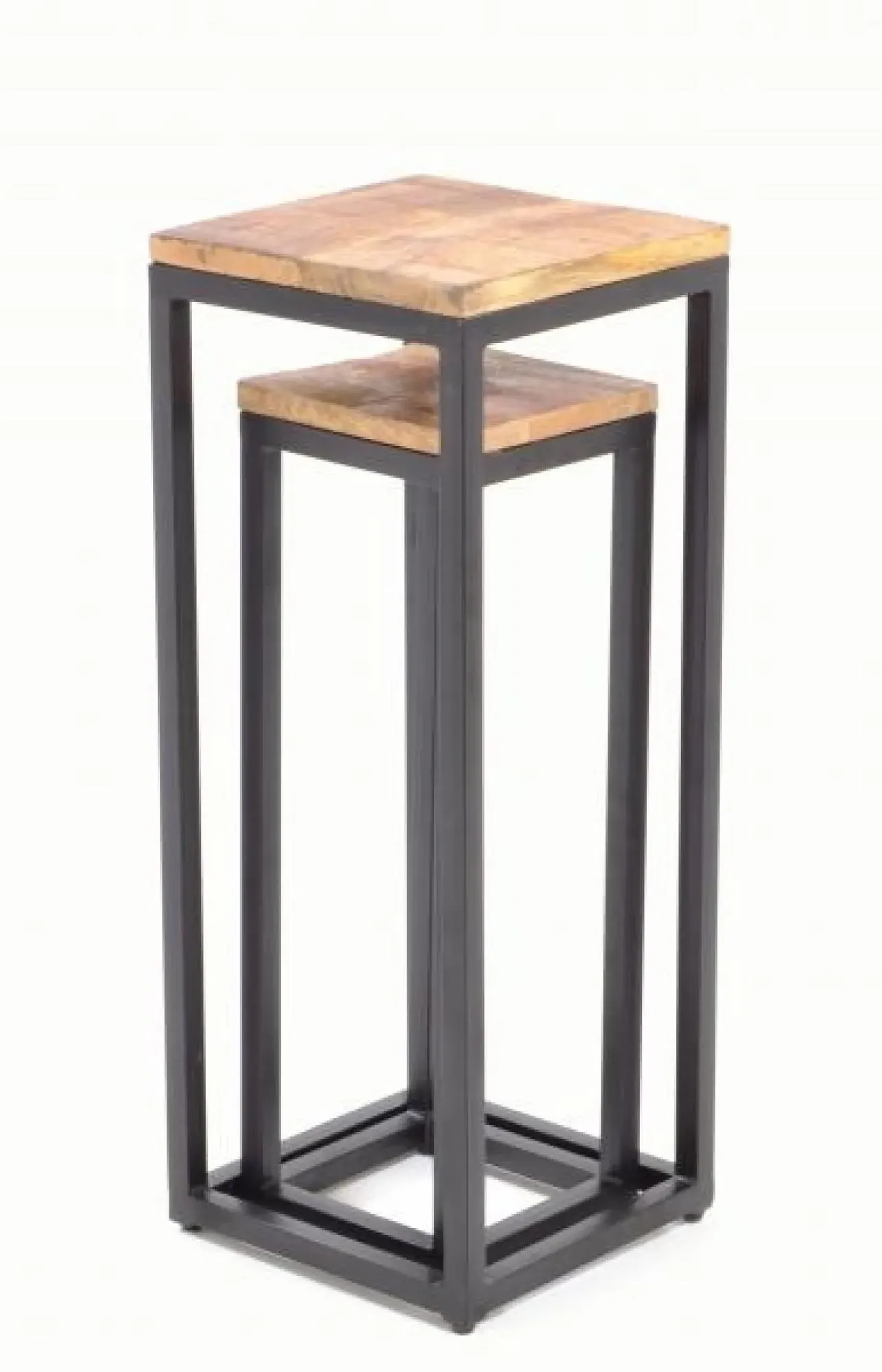 Old Empire Set of 2 Side Tables - Mango Wood