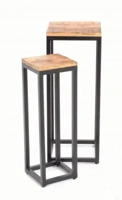 Old Empire Set of 2 Side Tables - Mango Wood image