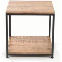 Old Empire Square Lamp Table - Mango Wood