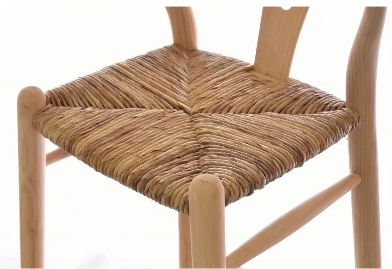 Shoreditch Barstool with Rush Seat - Brown, Wood