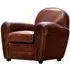 Valdosta Art Deco Armchair - Brown, Leather