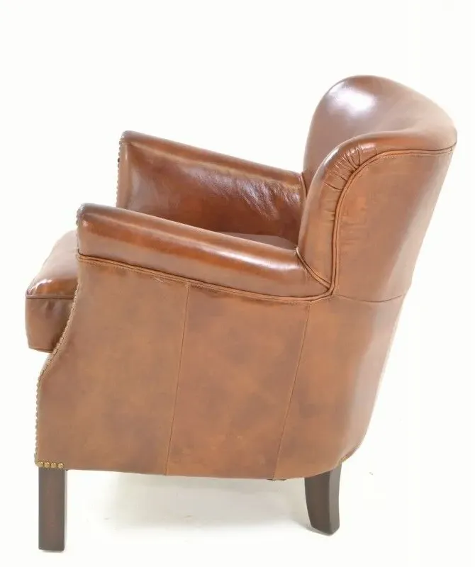 Vintage Leather Club Armchair - Brown