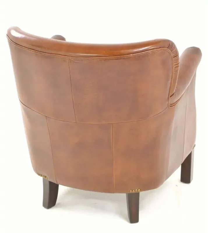 Vintage Leather Club Armchair - Brown