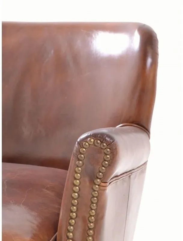 Vintage Leather Club Armchair - Brown