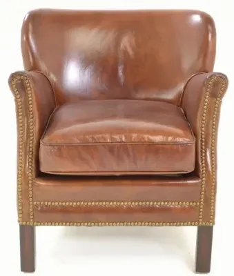 Vintage Leather Club Armchair - Brown image