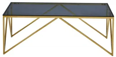 Allure Coffee Table - Black Glass, Gold image
