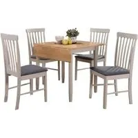 Altona 2-Seater Drop Leaf Dining Set - Grey, Oak