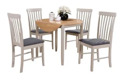 Altona 2 Seater Round Drop Leaf Dining Table - Oak, Grey image