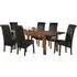 Andorra 6 Seater Extending Dining Set with Black Chairs - Dark Acacia