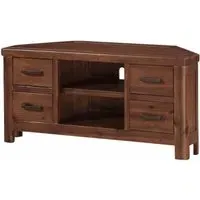 Andorra Corner TV Unit with Storage - Dark Acacia
