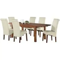 Andorra Extending Dining Set with 4 Chairs - Dark Acacia