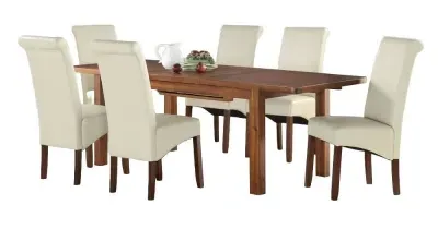 Andorra Extending Dining Set with 4 Chairs - Dark Acacia image