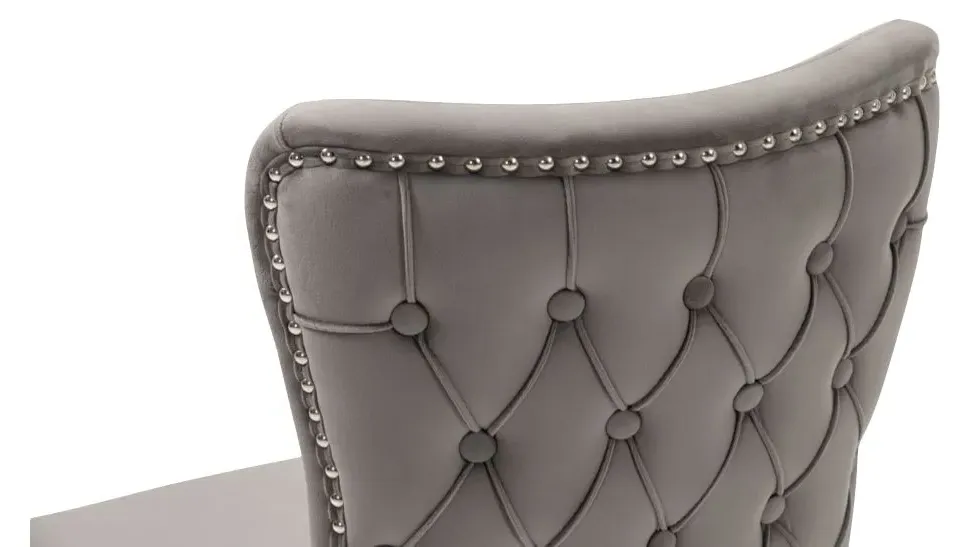 Ashley Dining Chair Set of 2 - Grey, Velvet