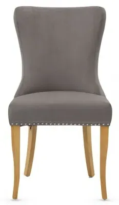 Ashley Dining Chair Set of 2 - Grey, Velvet