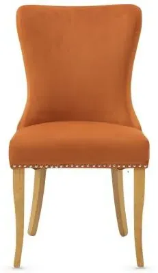 Ashley Dining Chair Set of 2 - Orange, Velvet
