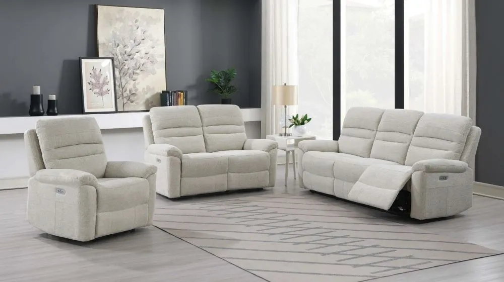 Belford 3-Seater Recliner Sofa - Beige, Fabric