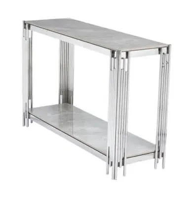 Belini Console Table - Grey, Chrome