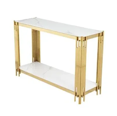 Belini Console Table - White, Gold
