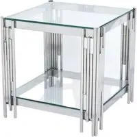 Belini End Table - Glass, Chrome