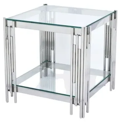 Belini End Table - Glass, Chrome image