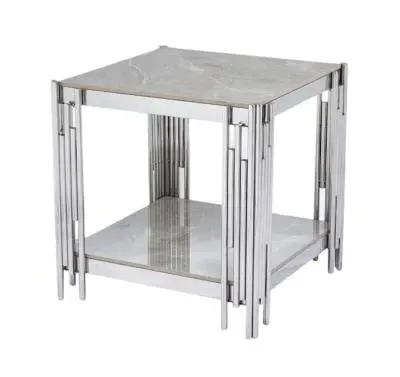 Belini End Table - Grey, Sintered Stone