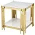 Belini End Table - White, Sintered Stone