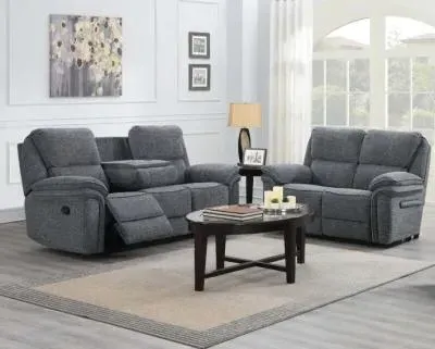 Belmont 3+2 Recliner Sofa Suite - Grey, Fabric image
