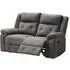 Berkeley 2-Seater Recliner Sofa - Dark Grey, Leather Look Fabric