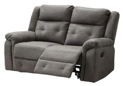 Berkeley 2-Seater Recliner Sofa - Dark Grey, Leather Look Fabric image