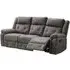 Berkeley 3-Seater Recliner Sofa - Dark Grey, Leather Look Fabric