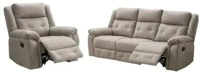 Berkeley 3+1+1 Seater Recliner Sofa Suite - Light Grey