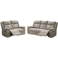 Berkeley 3+2 Seater Recliner Sofa Suite - Light Grey